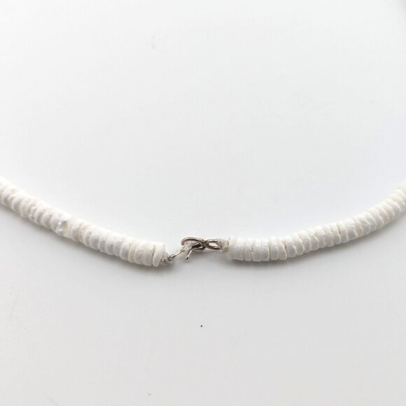 Navajo Graduated White Shell with Lapis Beaded Necklace Southwest Style **‎ - Picture 8 of 13